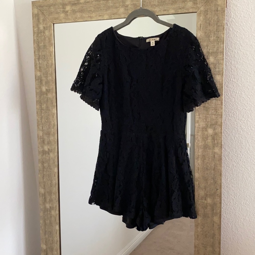 Miami black lace romper